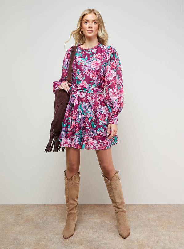 OASIS Flippy Hem Belted Mini Dress 14